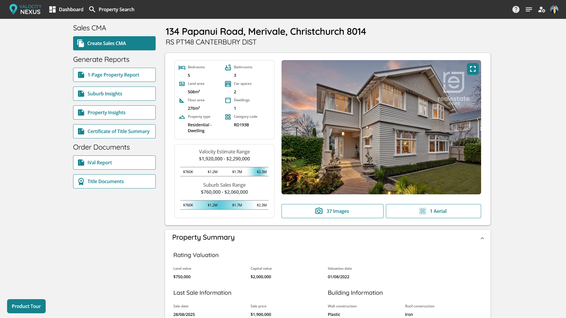 Property research in Valocity Nexus